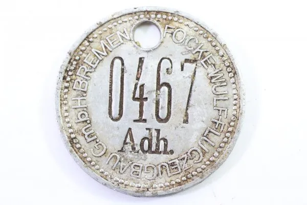 Token n.d. FOCKE-WULF Flugzeugbau GmbH Bremen, punched