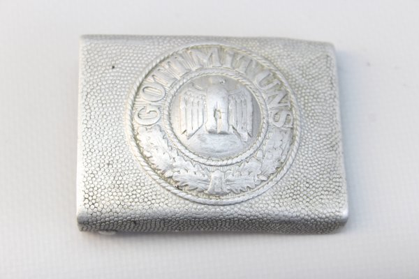 Gott mit uns Army belt buckle, made of aluminum, denazified