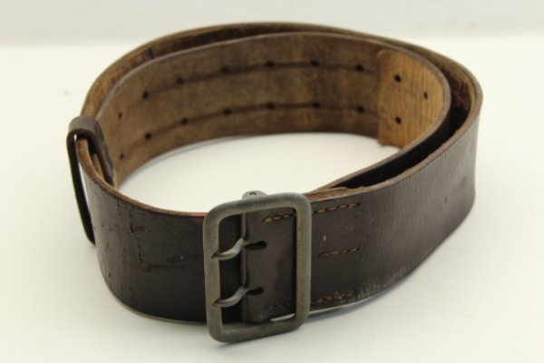 Two-spine leather belt brown