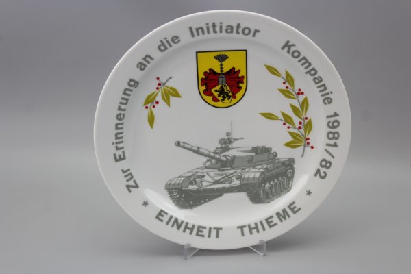 Militär DDR / NVA Teller zur Erinnerung an die Initiator Kompanie 1981 / 82 Einheit Thieme