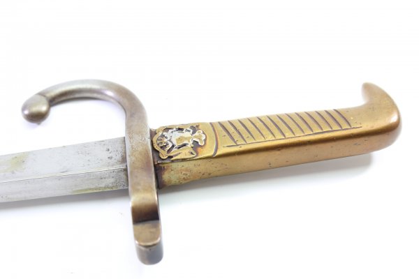 Original French M1874 Gras Bayonet, converted into a Chilean police weapon with scabbard