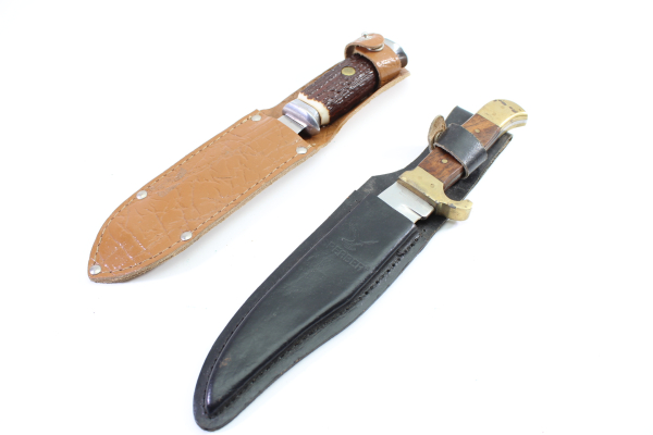2 hunting knives, including a Mikov hunting knife in used condition