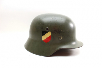 Ww2 German Wehrmacht Helm, Stahlhelm M 35, Zustand 1-, Trägername: Stüve, I.R 65