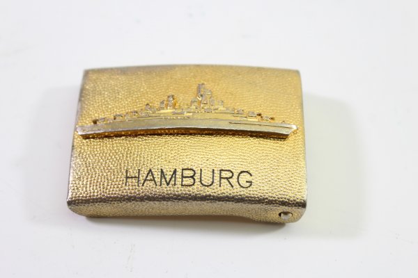 German Navy - belt buckle "Hamburg", 33mm., gold-plated, good condition.