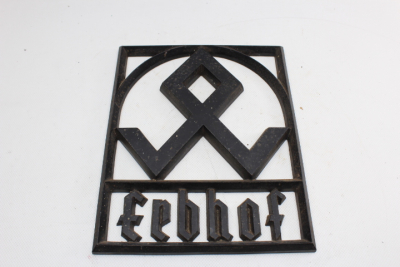 ww2 Iron relief of ancestral farm 1933-1945, Reichsnähstand identification mark Odal Rune