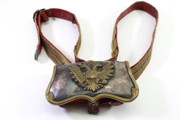 Austria-Hungary - Cartridge Box for Officers for Mounted Troops. Signed by the Court Purveyor, Altenburg