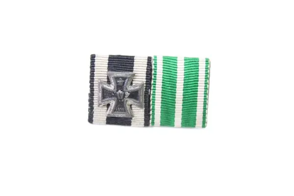 2 er Bandspange / Feldspange Eisernes Kreuz 2.Klasse 1914 mit Kreuz