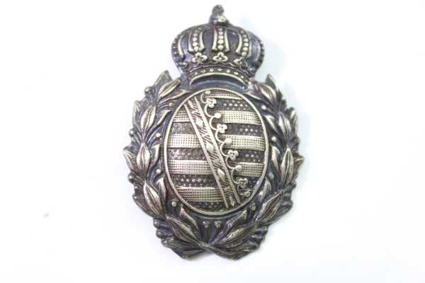 Helmwappen, Sachsen Wappen für den Tschako Stern für Mannschaften im Sächsischen Jäger-Bataillon