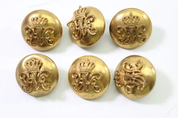 6 Knöpfe für Staatsbeamte Kaiserreich Knopf Uniformknopf Kaiserhaus Krone.