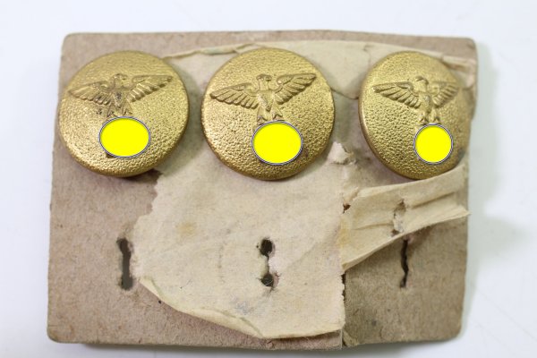 3x Uniformknopf, Knopf für Parteimitglieder der NSDAP