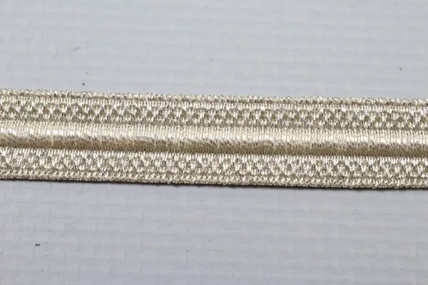 Tresse Uniform - Kragenspiegel- Silber Litze Litzenbreite 9 mm  Preis pro 0,5 m