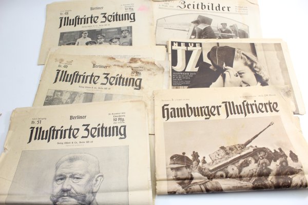 Lot of 6 newspapers, including Hamburger Illustrierte