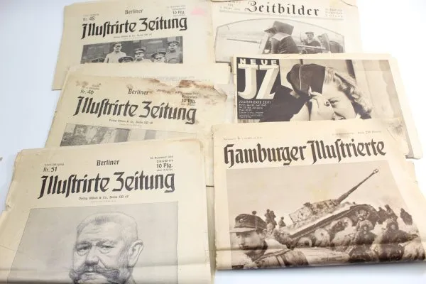 Lot of 6 newspapers, including Hamburger Illustrierte