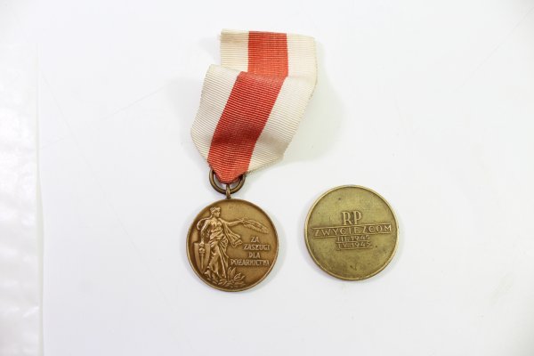 Polen Feuerwehr Verdienst Medailie und Medaille für Oder, Neiße, Ostsee