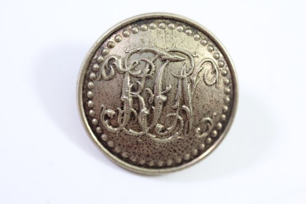 7x Offiziersknopf Metall, Original mit Perlenreihe, Durchmesser 23 mm Rückseitig Beschriftet