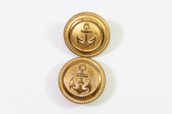 5 Kriegsmarine Buttons, Screw-on Shoulder Board Buttons
