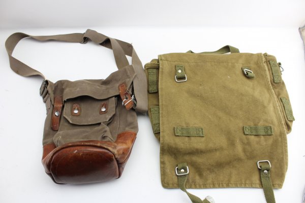 2 fabric canvas bags from 1945