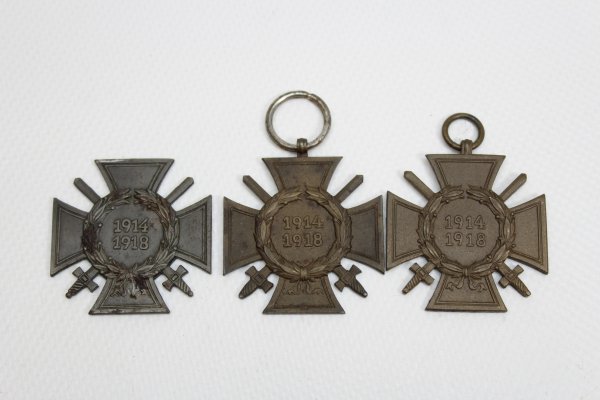 Germany - German Empire - 1st World War - 3x War Merit Cross with swords on ribbon