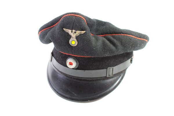 Wehrmacht peaked cap, fire brigade, head circumference 55 cm