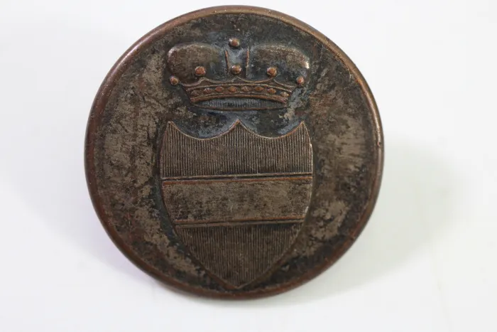 3x Uniform Buttons with Monogram, from an old uniform tailor's stock