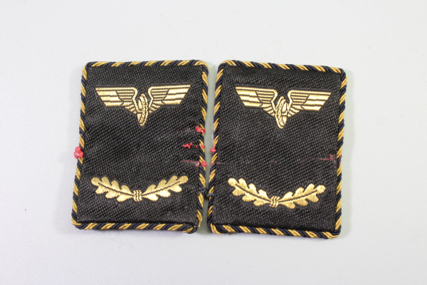 Reichsbahn collar tabs with gold embroidery