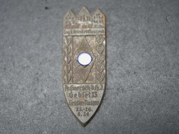 Abzeichen - Aufmarsch der HJ Gebiet 13 Hessen Nassau 1934 - ohne Nadel