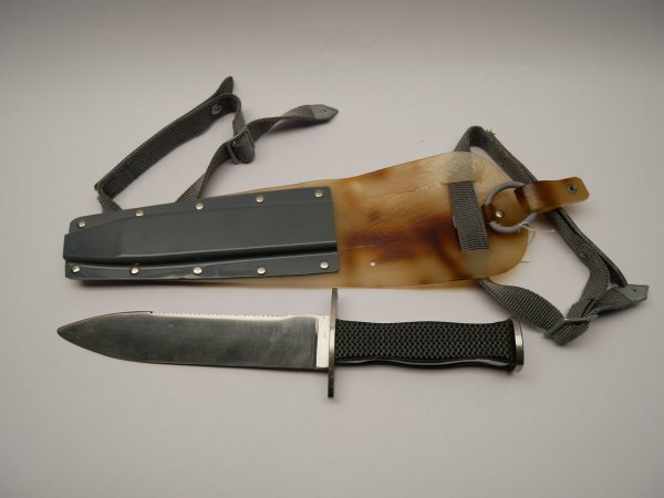 NVA combat diver knife "Poseidon" with saw back and sheath