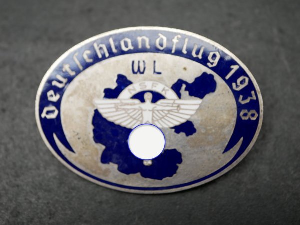 Badge - Deutschlandflug 1938 with manufacturer G. Brehmer