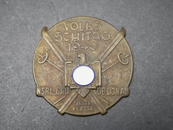 Badge - Volks-Schitag 1940 NSRL - Gau Ob. Danube winner class - without needle