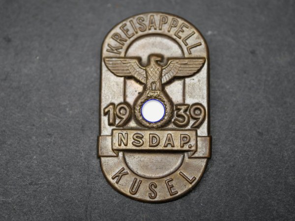 Badge - district roll call of the NSDAP Kusel 1939