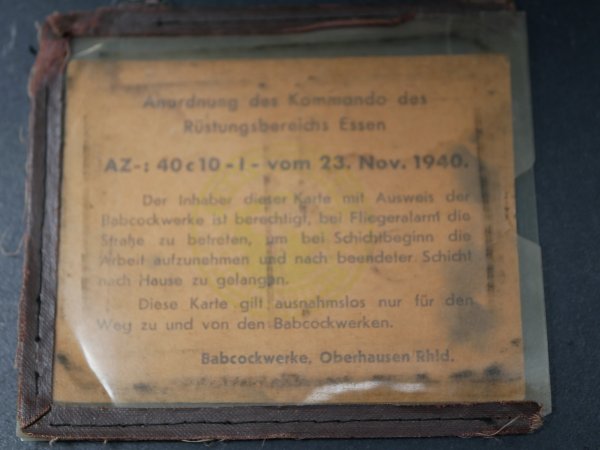 ID / order for air raid alert - Babcock Works Oberhausen Metallfabrik