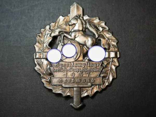 Badge - SA Sports Days of the SA Group Westphalia 1937 in Dortmund