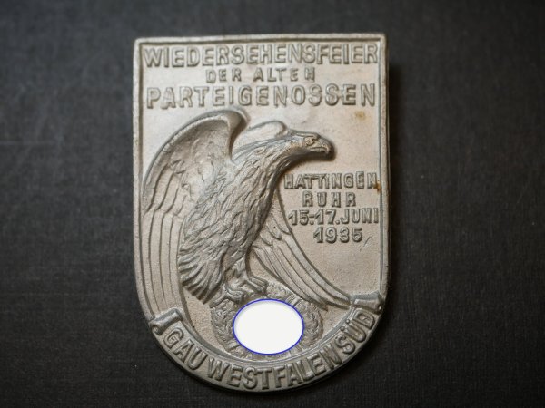 Abzeichen - Wiedersehensfeier der alten Parteigenossen Hattingen Ruhr 1935