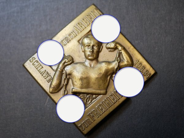 Badge - Through Work to Freedom - Schlawe 1934