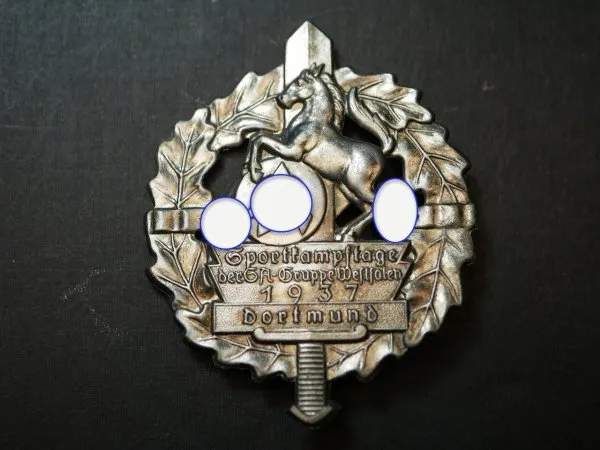 Badge - SA Sports Days of the SA Group Westphalia 1937 in Dortmund