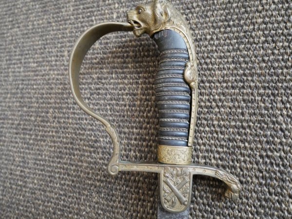 Artillerie Säbel - Hersteller Clemen & Jung Solingen - unberührter Dachbodenfund