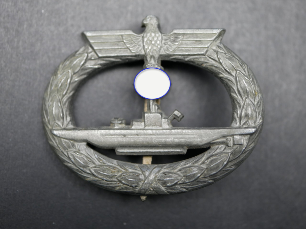U-Boot-Kriegsabzeichen 1939 ohne Hersteller, Feinzink, leicht getragen