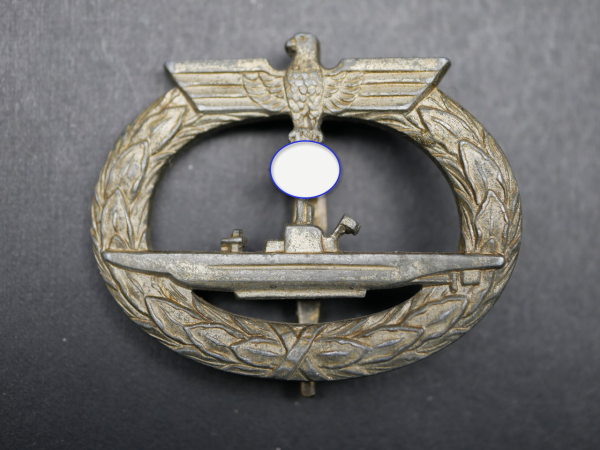 U-Boot-Kriegsabzeichen 1939 ohne Hersteller, Feinzink, leicht getragen