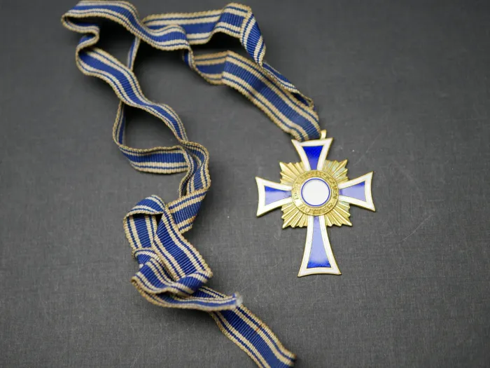 Mother's Cross in Gold on long ribbon