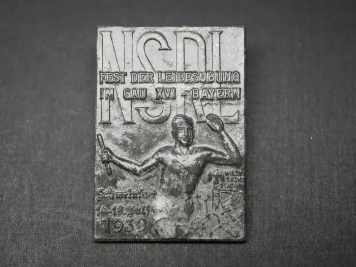 Badge - Festival of Physical Exercise in Gau XVI - Bavaria Schweinfurt 1939 NSRL