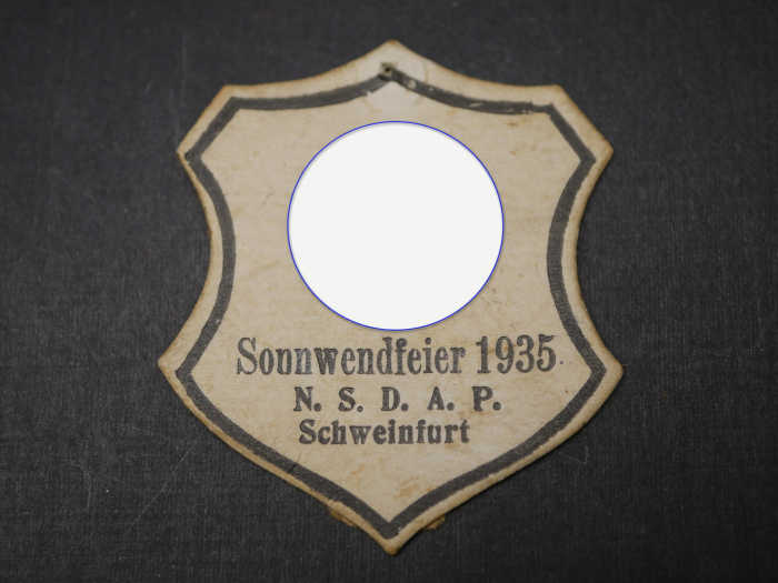 Badge - Summer Solstice Celebration 1935 NSDAP Schweinfurt