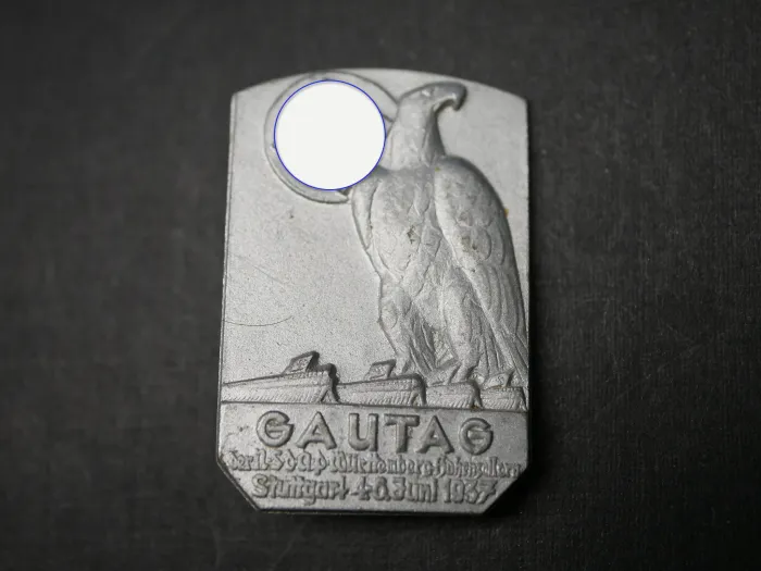 Badge - Gautag of the NSDAP Württemberg Hohenzollern Stuttgart 1937