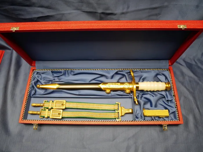 Original GDR NVA General's Dagger of the Border Troops (GT), with Brocade Hanger, in Case