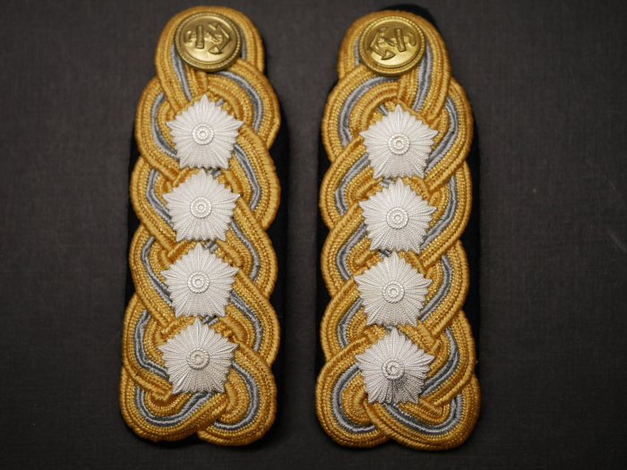 Paar Schulterklappen / Schulterstücke Marine Armeegeneral Flottenadmiral für das Diensthemd der NVA DDR