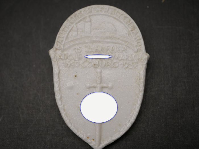 Badge – "Old Guard" District Gathering – 15th Anniversary of the Old Guard March, Coburg 1937, porcelain