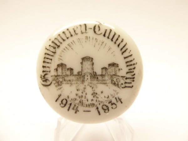 Conference badge Tinnie - Gumbinnen Tannenberg 1914-1934, porcelain