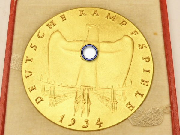 SA Medaille Deutsche Kampfspiele 1934 "Dem Sieger" 1934 im Etui