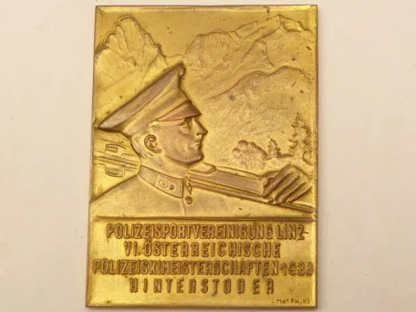 Plaque - Police Sports Association Linz 1938