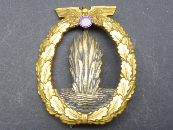 Minesweeper - badge, non-ferrous metal manufacturer Assmann