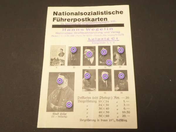 National Socialist Leader Postcards - Small Supplementary Catalog, Verlag Photo - Hoffmann / Munich
